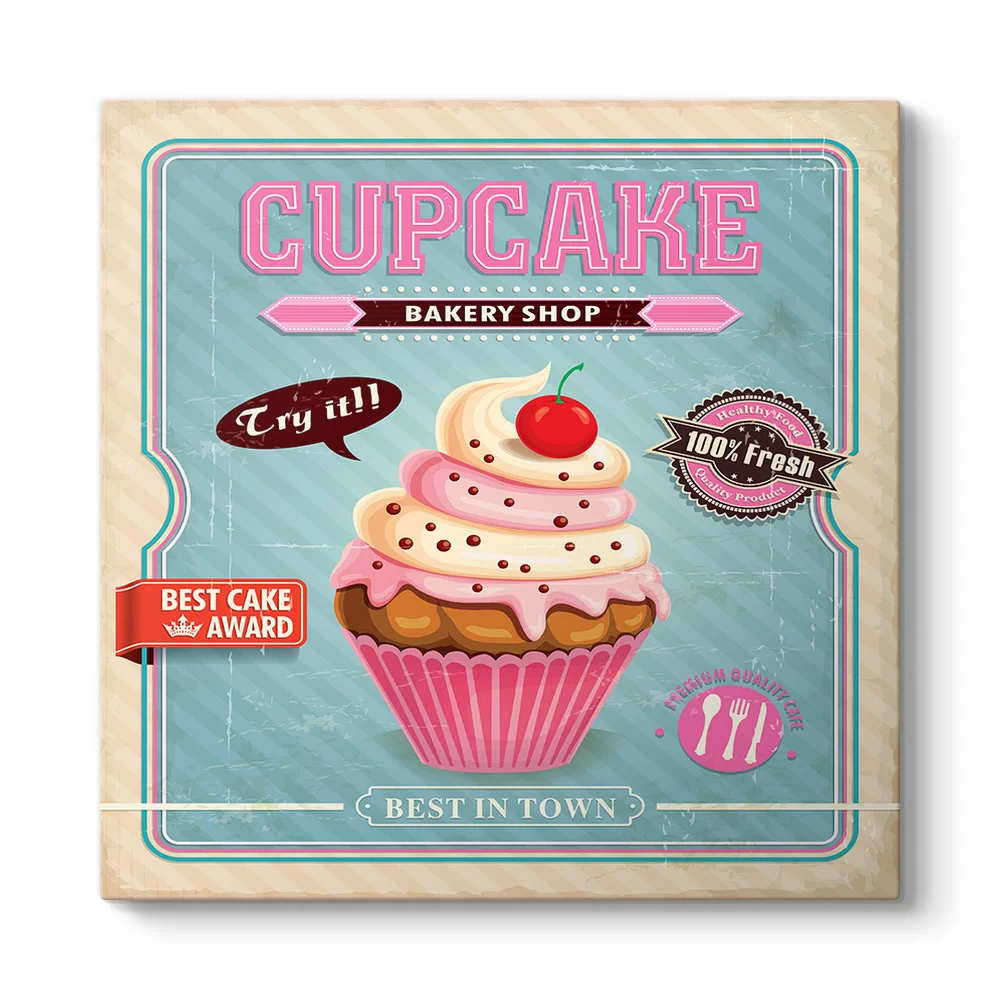 Cupcake Retro Tablo - Model 3